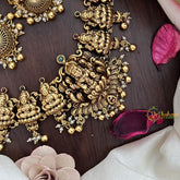 Vriksham Gold Look Alike Lakshmi Short Neckpiece-Gold Bead-G17852